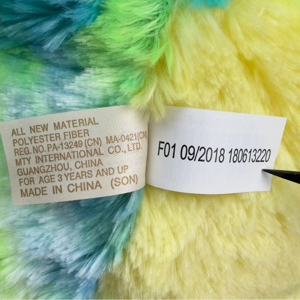 Dan Dee Jumbo Triceratops Plush 20” Tie Dye Dinosaur Stuffed Animal EUC